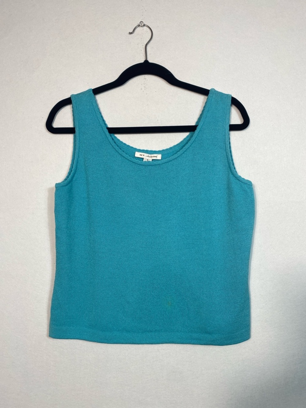 St. John Teal Santana Knit Sleeveless Top size small